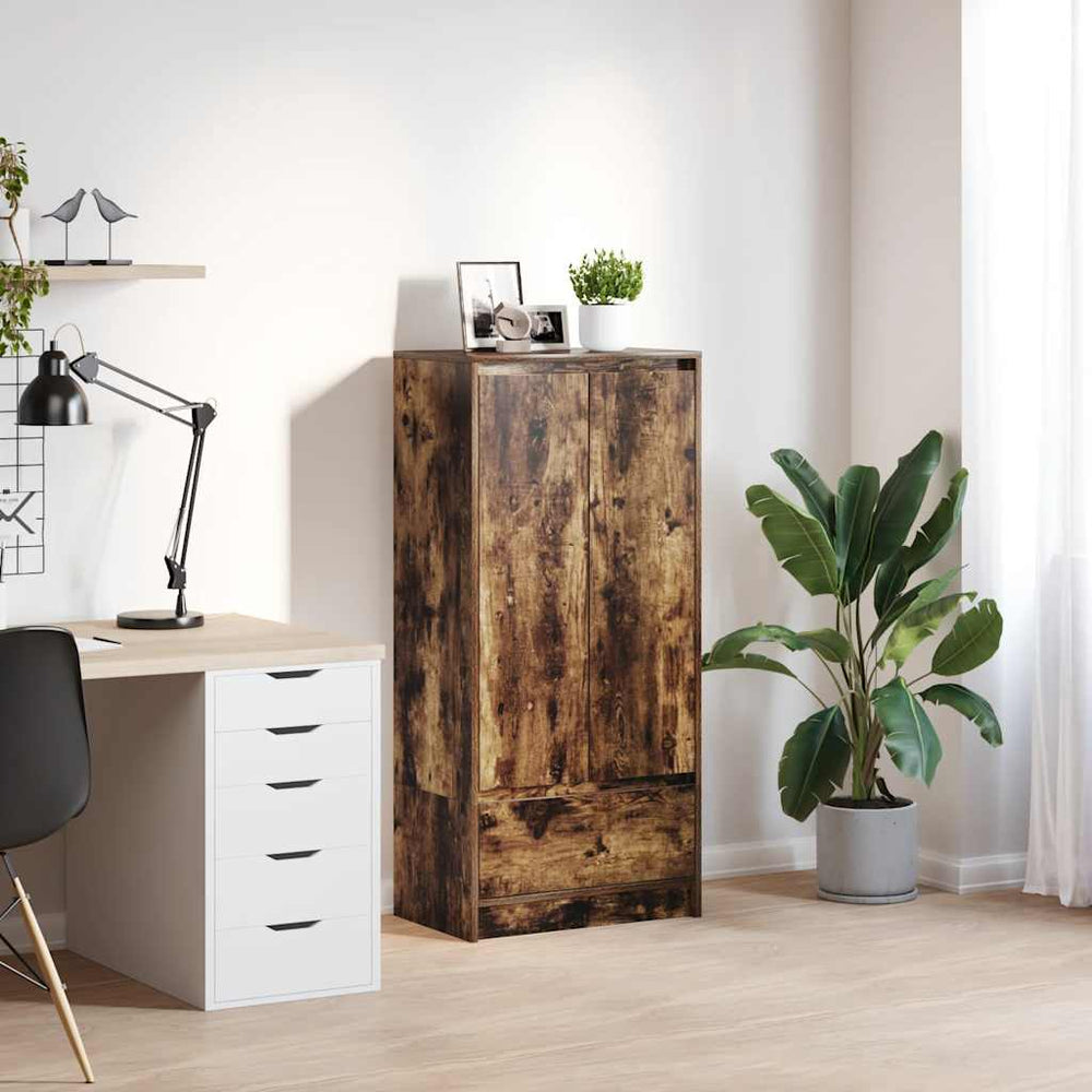 Schrank Räuchereiche mit Schublade 55,5x34x119,5 cm
