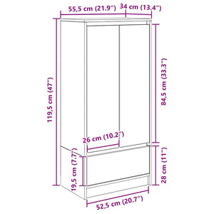 Grauer Sonoma Schrank mit Schublade