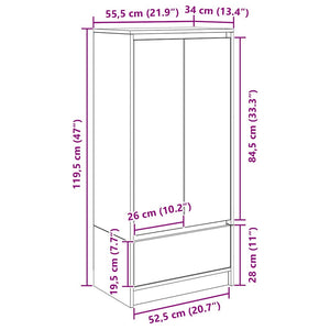 Schrank mit Schublade Altholz-Optik