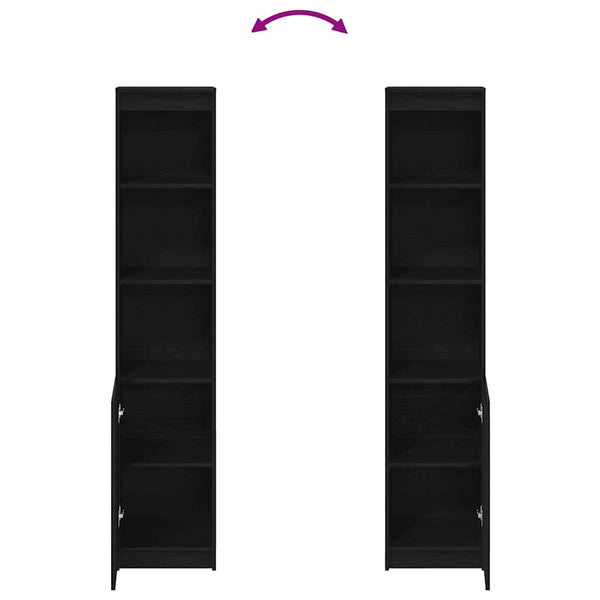 Highboard Schwarz Eichen-Optik 180 cm