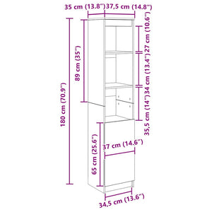 Highboard Artisan Eiche 37,5x35x180 cm