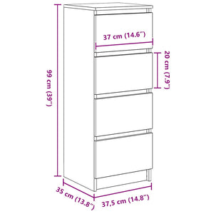 Weißes Sideboard 37,5x35x99 cm