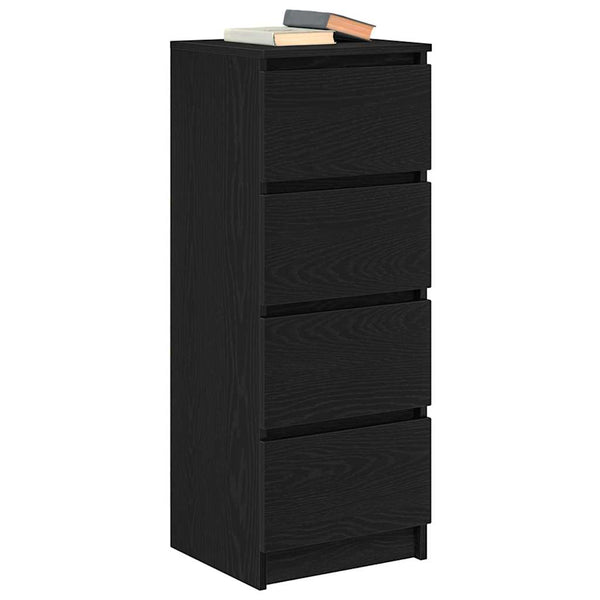 Schwarzes Sideboard Eichen-Optik, 99 cm