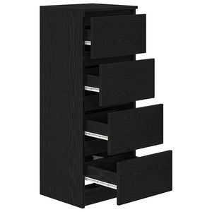 Schwarzes Sideboard Eichen-Optik, 99 cm