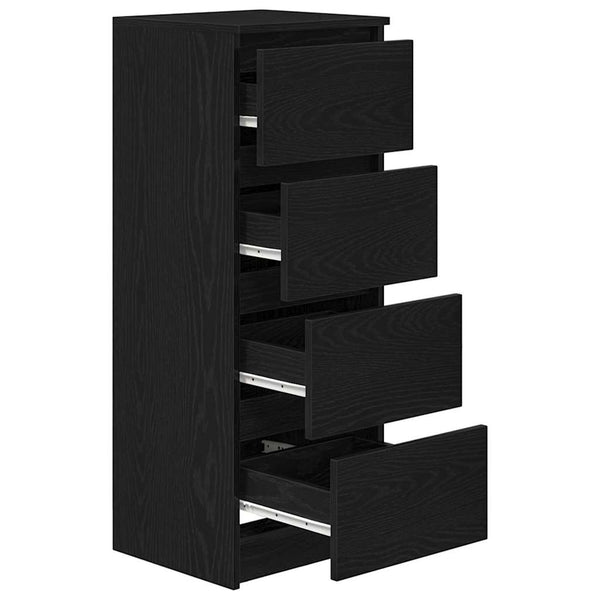 Schwarzes Sideboard Eichen-Optik, 99 cm