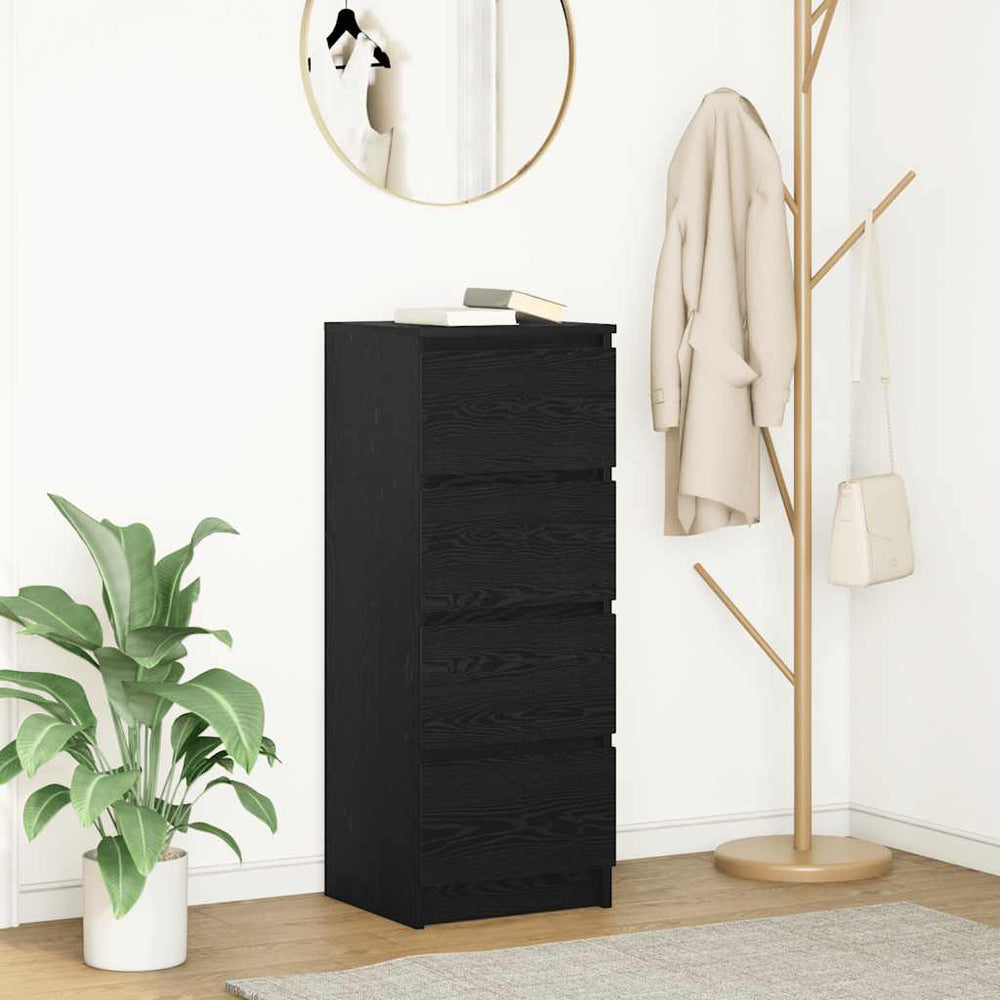 Schwarzes Sideboard Eichen-Optik, 99 cm