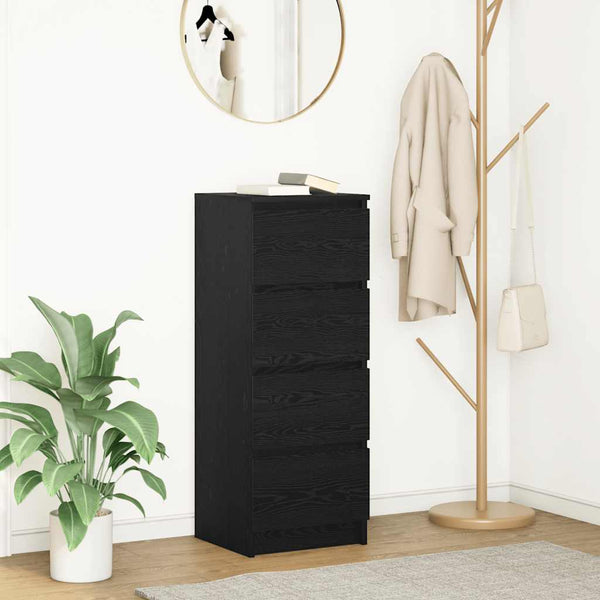 Schwarzes Sideboard Eichen-Optik, 99 cm