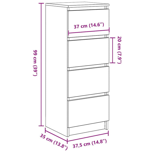 Sideboard Altholz-Optik 99 cm