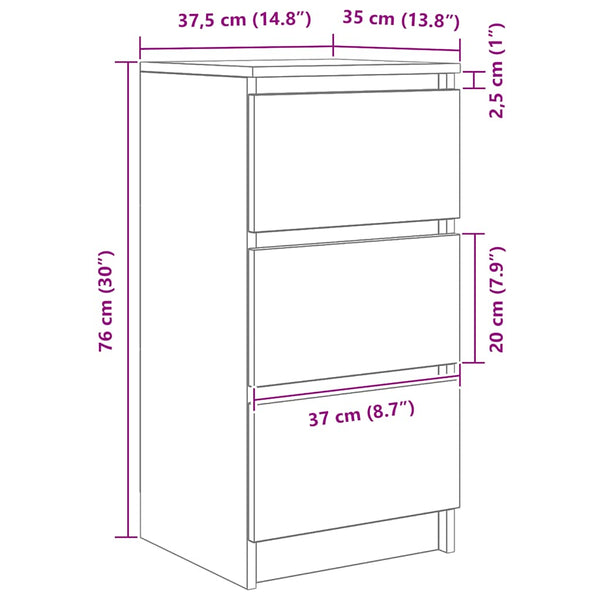 Sideboard Braun Eichenoptik 76cm