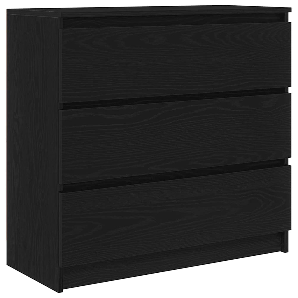 vidaXL Sideboard Black Oak Look 80x35x76 cm Engineered Wood