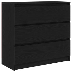 Sideboard Schwarz Eichenoptik 80 cm