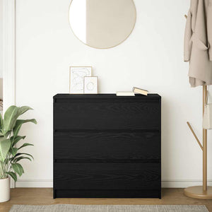 Sideboard Schwarz Eichenoptik 80 cm