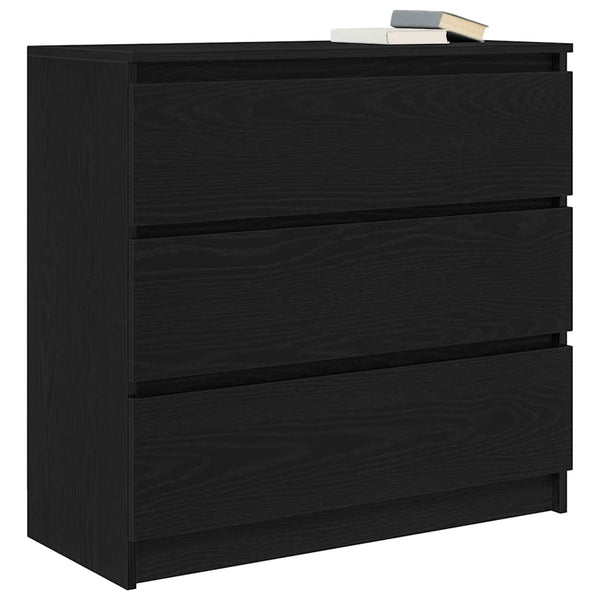 Sideboard Schwarz Eichenoptik 80 cm