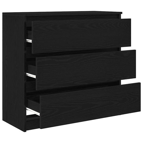 Sideboard Schwarz Eichenoptik 80 cm