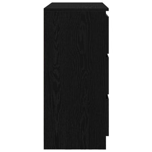 Sideboard Schwarz Eichenoptik 80 cm