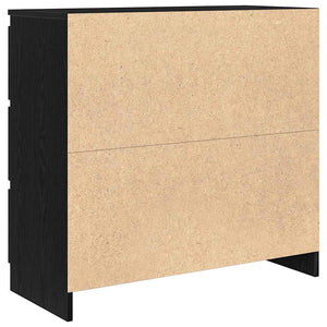 Sideboard Schwarz Eichenoptik 80 cm