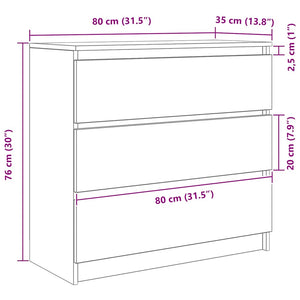 vidaXL Bahut en bois d'ingénierie chêne artisan 80x35x76 cm