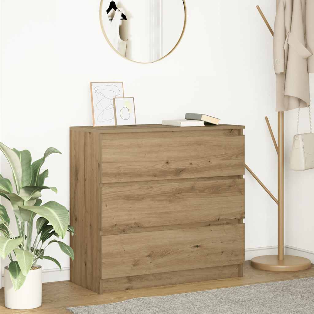 vidaXL Bahut en bois d'ingénierie chêne artisan 80x35x76 cm