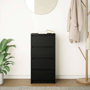 Schwarzes Sideboard Eichenoptik 76cm
