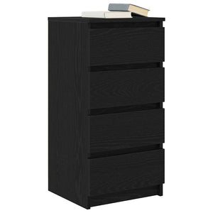 Schwarzes Sideboard Eichenoptik 76cm