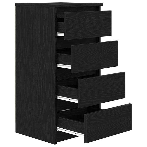 Schwarzes Sideboard Eichenoptik 76cm