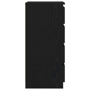 Schwarzes Sideboard Eichenoptik 76cm