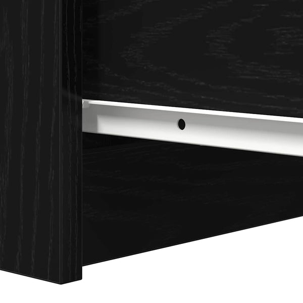 Schwarzes Sideboard Eichenoptik 76cm