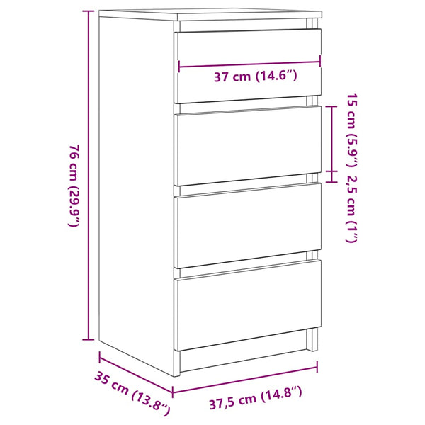 Sideboard Altholz-Optik 37,5x35x76 cm