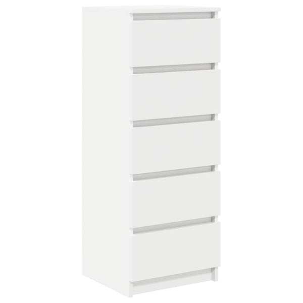 Weißes Sideboard mit Schubladen, 99 cm hoch
