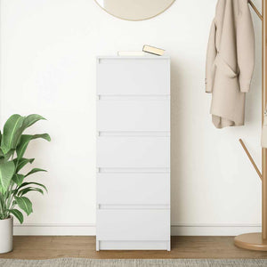Weißes Sideboard mit Schubladen, 99 cm hoch