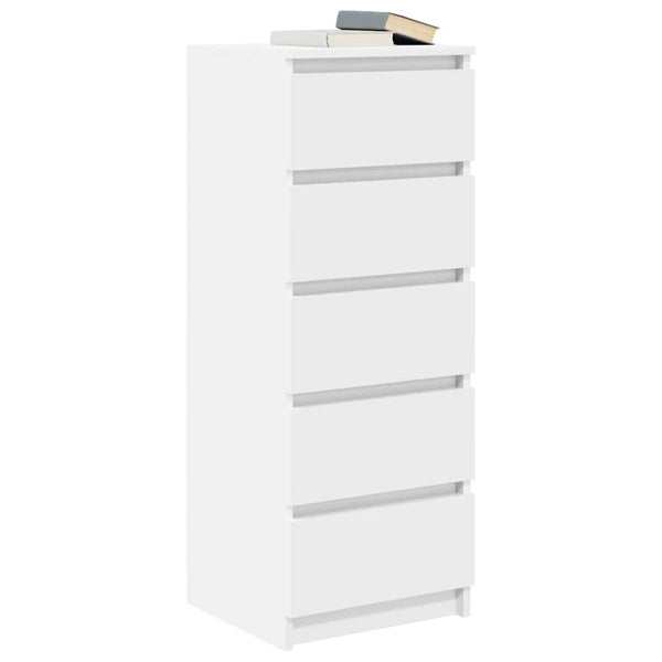Weißes Sideboard mit Schubladen, 99 cm hoch