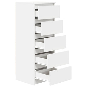 Weißes Sideboard mit Schubladen, 99 cm hoch