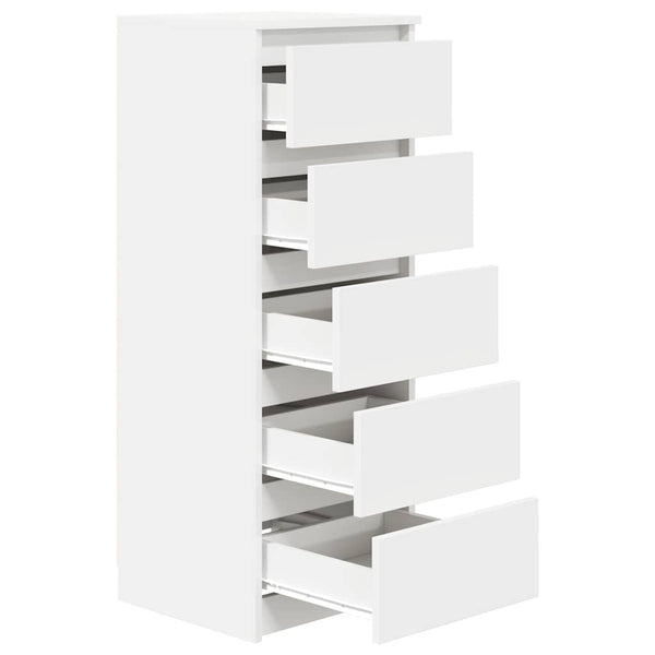 Weißes Sideboard mit Schubladen, 99 cm hoch