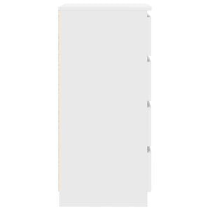Weißes Sideboard mit Schubladen, 99 cm hoch