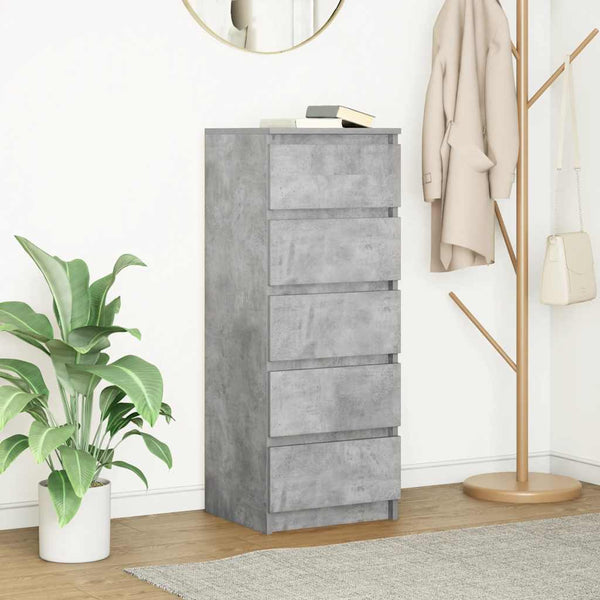 Sideboard Betongrau mit Schubladen