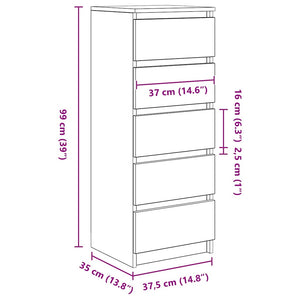 Sideboard Räuchereiche mit Schubladen 99 cm