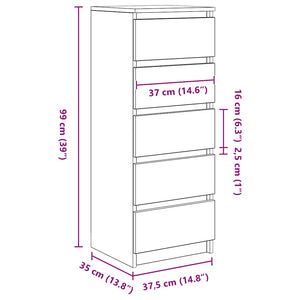 Sideboard mit Schubladen, Altholz-Optik, 99 cm