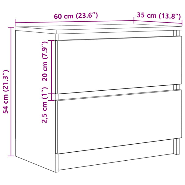 Schwarzer TV-Schrank 60x35x54 cm