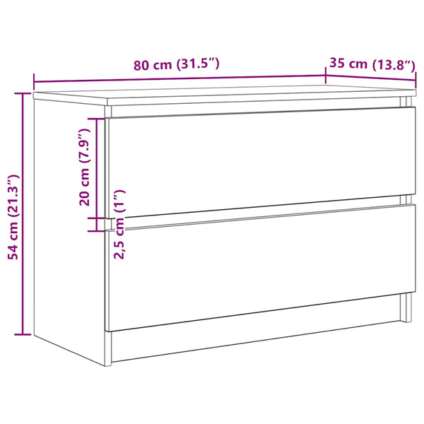 TV-Schrank Sonoma-Eiche 80 cm