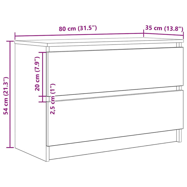 TV-Schrank Braun Eichen-Optik 80 cm
