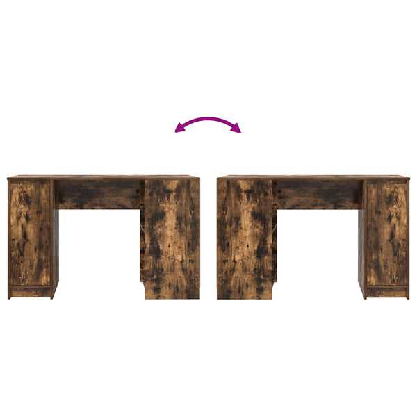 vidaXL Bureau chêne fumé 120x42x76 cm Bois d'ingénierie