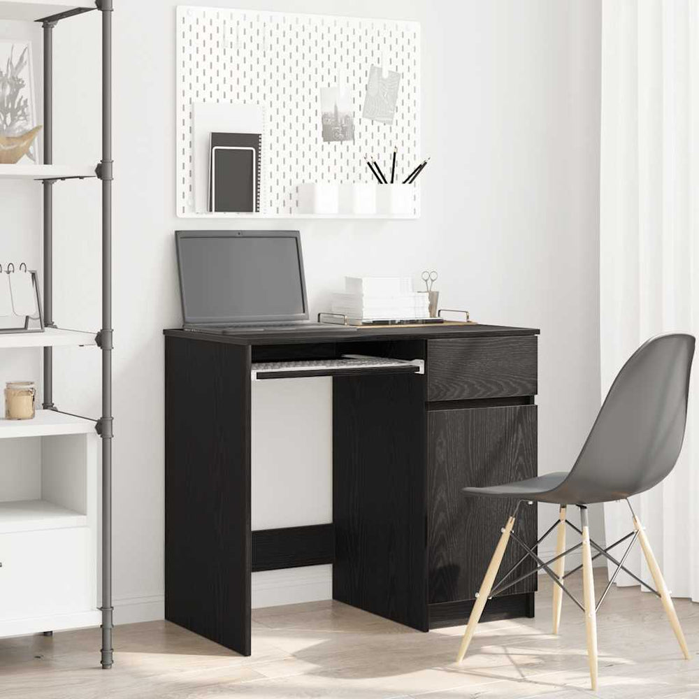 Schreibtisch Schwarz Eichenoptik 86 cm
