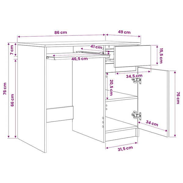 Schreibtisch Sonoma Eiche 86x49 cm