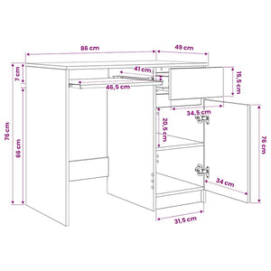 Schreibtisch Artisan Eiche 86x49 cm