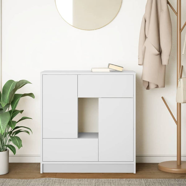 Weißes Sideboard mit Schubladen, 70,5 cm