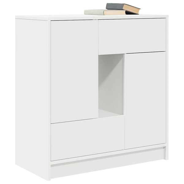 Weißes Sideboard mit Schubladen, 70,5 cm