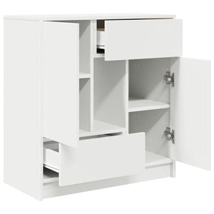 Weißes Sideboard mit Schubladen, 70,5 cm