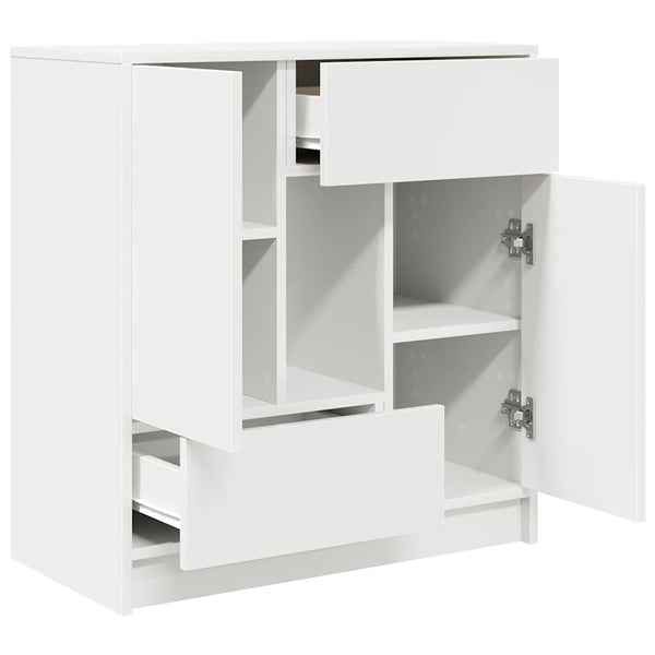 Weißes Sideboard mit Schubladen, 70,5 cm