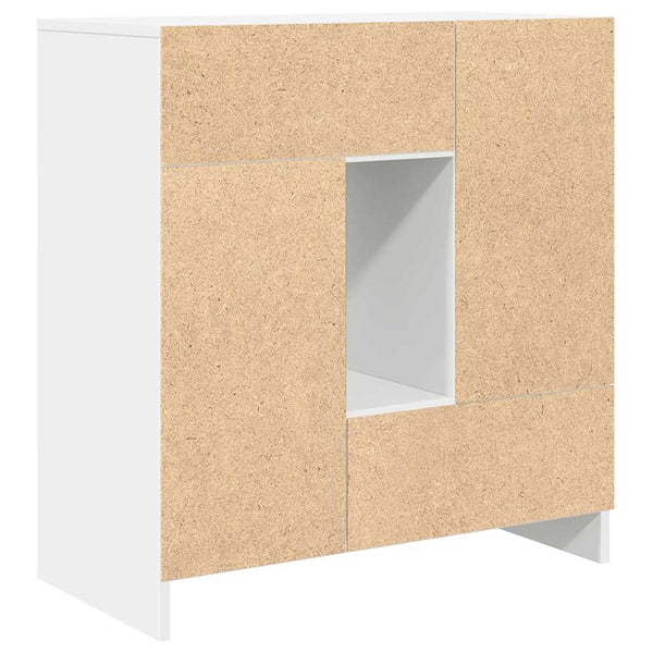 Weißes Sideboard mit Schubladen, 70,5 cm