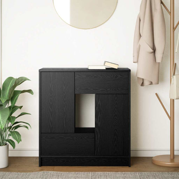 Schwarzes Sideboard Eichen-Optik mit Schubladen